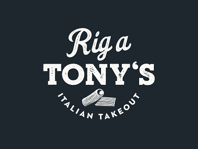 RigATony's Italian Takeout Logo cafe classic design drawing food illustration logo pasta restaurant retro rigatoni vector vintage