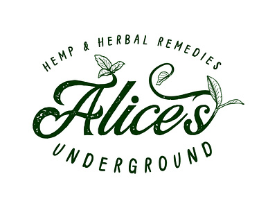 Alices Underground Logo adobe illustrator branding cosmetics design drawing hemp herbal illustration logo logo design vector vintage
