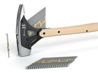 Hammer with Collated Nails industrial design product design
