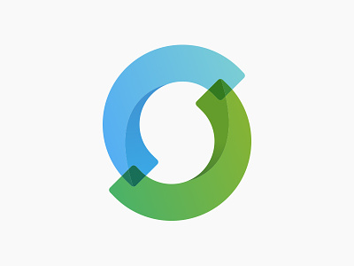 Salesvue Brandmark green blue letter s logo twist