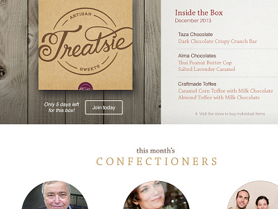 Treatsie Homepage branding candy kaa subscription sweets web design