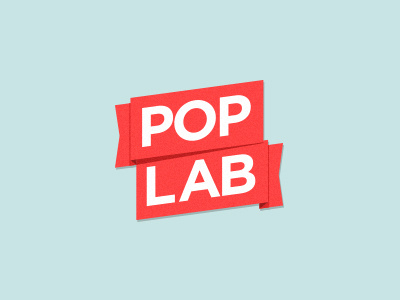 PopLab v3 logo ribbon