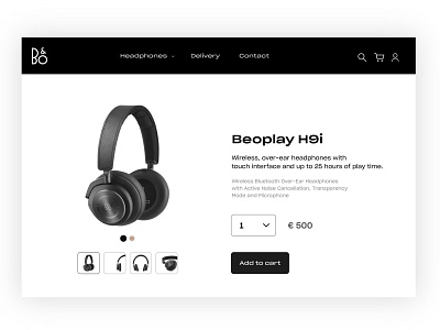 Bang&Olufsen Landing page beoplay branding clean consept design h9i headphones landingpage sketchapp ui ux web webdesign