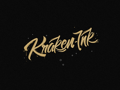 KRAKEN INK — Logo black branding caligraphy illustration ink kraken lettering logo logodesign logotype minimal script script lettering typeface typogaphy