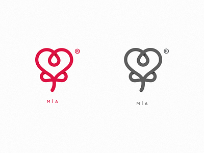 MÍA - Logotype branding child design flower heart heart logo heartbeat hearts icon illustration kids lettering logo logo design logotype minimal