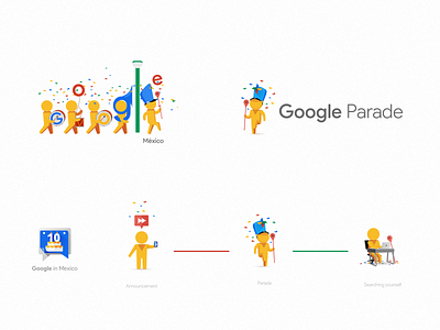 GOOGLE PARADE — Illustration branding design google google map icon illustration logo logo design logotype minimal parade ui