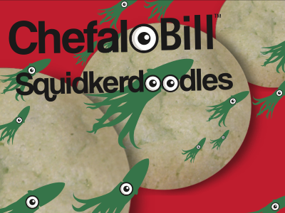 "ChefaloBill's Squidkerdoodles" cookies graphic design illustrator indesign isaac craft logo logo design photoshop product design