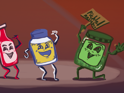 We're sides (And I'm pickles!) hamburgers illustration independence day isaac craft photoshop