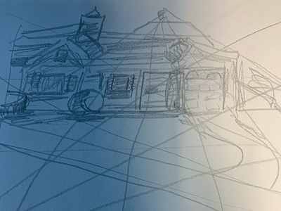 Sketch of my neighbor’s house concept drawing illustration isaac craft sketch thumbnail