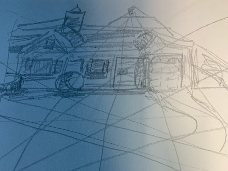 Sketch of my neighbor’s house sketch illustration thumbnail isaac craft