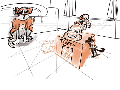 Tiger’s Box butchy comics illustration isaac craft procreate sketch