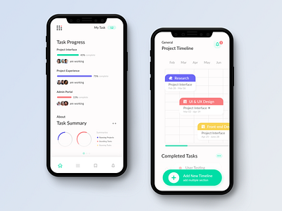 Project Timeline ⏱️ app app concept clean color colorful concept dashboard design design app illustration inspiration iphone mobile project style task timeline today ui ui design