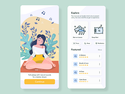 Sleep Sounds 🎵 app app concept clean color colorful concept dashboard design design app illustration inspiration iphone mobile sleep sound style task today ui ui design