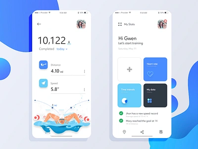 Mobile Apps Swimming app concept dashboard design design app inspiration iphone mobile mobile ui mobileui sport swim swimming ui ui design