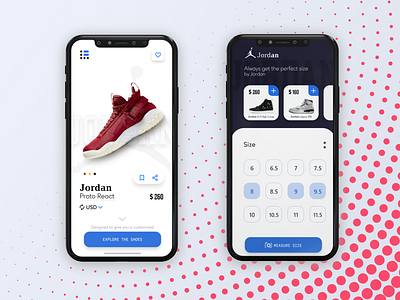 Jordan Measure App Concept app app concept concept dashboard design design app inspiration iphone jordan mobile shoes ui ui design