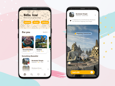 Tourist Destination App app app concept color concept dashboard design design app destination inspiration mobile page style tourist travel ui ui design