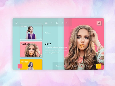 Beauty Harmony beauty branding color colorful concept dashboard design illustration inspiration landing page page style ui ui design woman work