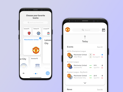 My Clubs App app app concept clean color concept dashboard design design app football illustration inspiration iphone mobile page sport style ui ui design work