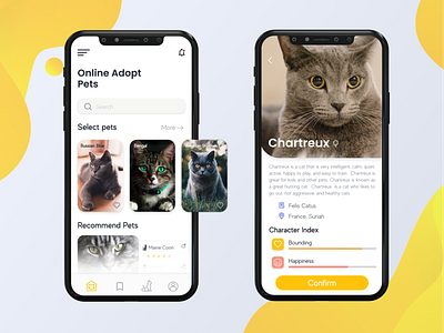 Adopt Pets APP app app concept cat clean color concept dashboard design design app illustration inspiration iphone mobile page pets style ui ui design work