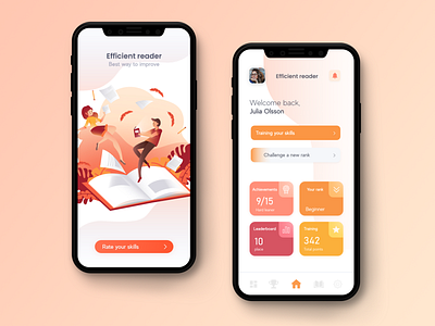 Efficient Reader 📚 app app concept clean color colorful concept dashboard design design app illustration inspiration iphone mobile page reading app style today ui ui design work