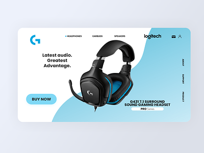 Headphone Product card card design clean color colorful concept dashboard ui headphone interface landing design landing page logitech page product style today ui ui design update work