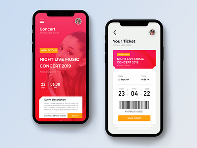 Live Music Concert 🎵 app app concept clean color colorful concept dashboard design design app illustration inspiration iphone mobile music style task ticket today ui ui design