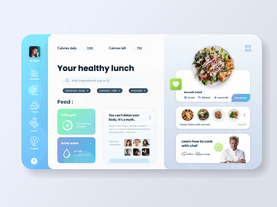 Healthy Food 🥗 card card design clean color colorful concept dashboard ui healthy food interface landing design landing page page style task today ui ui design update