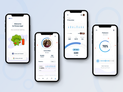 Fitness APP 💪 app app concept clean color colorful concept dashboard design design app fitness illustration inspiration iphone mobile page style task today ui ui design