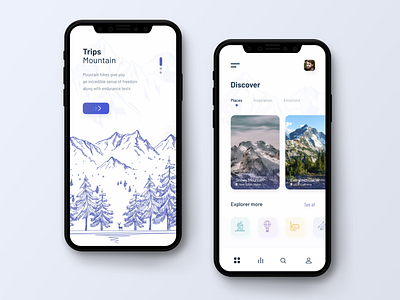 Mountain Trips ⛰️ app app concept clean color colorful concept dashboard design design app illustration inspiration iphone mobile mountain style task today trips ui ui design