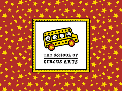 School of Circus Arts branding circus fun identity kids logo schoolbus