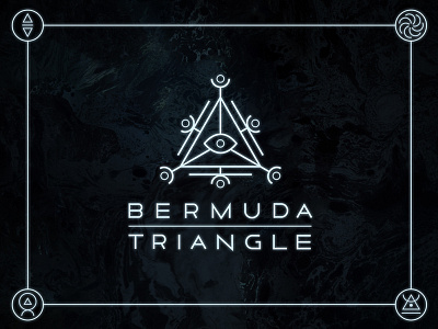 Bermuda Triangle Game bermuda triangle board game eye game board icons logo mysterious triangle typography water waves whirlpool