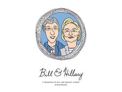 Bill & Hillary bill clinton biography book cover clintons couple doodle hillary clinton portrait