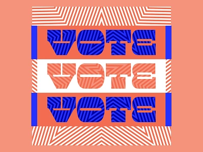 Vote! custom type design election flag graphic design illustration lettering optical illusion patriotic pattern stars typography usa vote