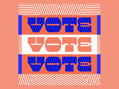 Vote! custom type design election flag graphic design illustration lettering optical illusion patriotic pattern stars typography usa vote