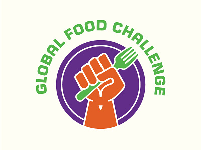 Global Food Challenge 1 fist food fork logo plate raised fist sustainability