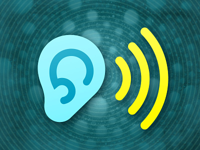 Listen Icon bubbles concentric circles ear icon listen polar grid sound sound wave wave