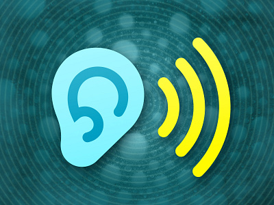 Listen Icon bubbles concentric circles ear icon listen polar grid sound sound wave wave