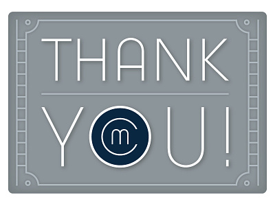 Thank You Card branding cool grey logo monogram subtle shadows thank you thank you card