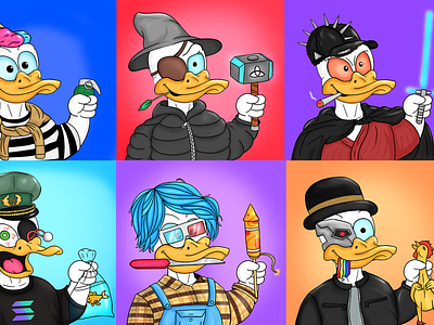 Lazy Crazy Ducks NFT character design ducks nft