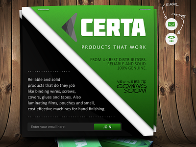 Certa Project - Landing page certa certa products coming soon page holding page mock up mockup web design