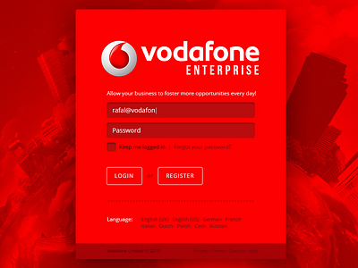 Vodafone Enterprise - Redesign Concept Login architecture art direction ui ux vodafone web design
