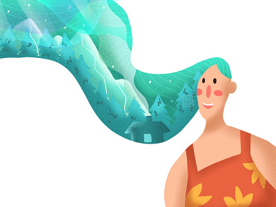 Summer Aurora animation aurora aurora borealis character character design character illustration flat illustration flatdesign illustration illustrator ui ux