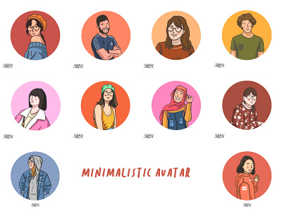 Minimalistic Avatar branding character character design character illustration flat illustration flatdesign illustration illustration art illustrator minimal ui ux