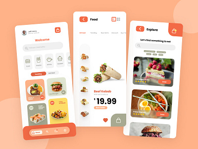Food Ordering App UI Design app design branding food app food order interface minimalist ui ui design ui designer ui ux ux design
