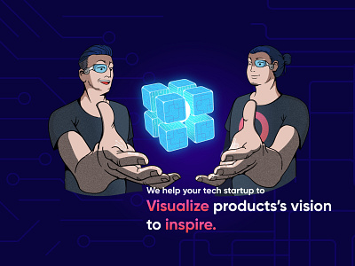 Visualize product's vision to inspire. brand branding design idenity identity design illustration interface design israel product design startup tech logo tech startup technology technology design user experience value proposition vision