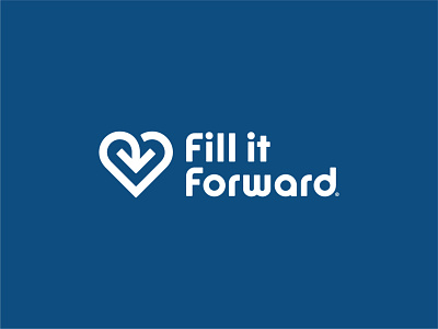 Fill it Forward arrow branding branding and identity design generosity heart lettering logo reuse
