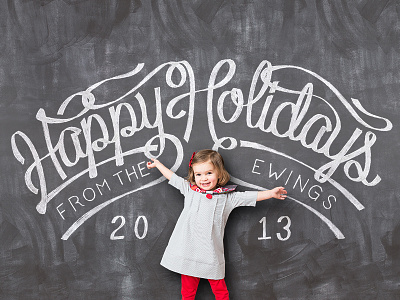 Happy Holidays chalk holiday card lettering photography