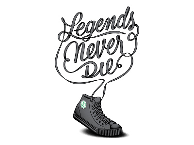 Legends Never Die baseball handlettering lettering pf flyers rsvlts sandlot shoe laces shoes