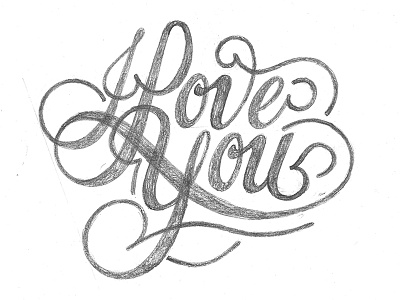 i love you sketch drawing