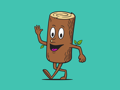 Lincoln the Log illustration log mascot
